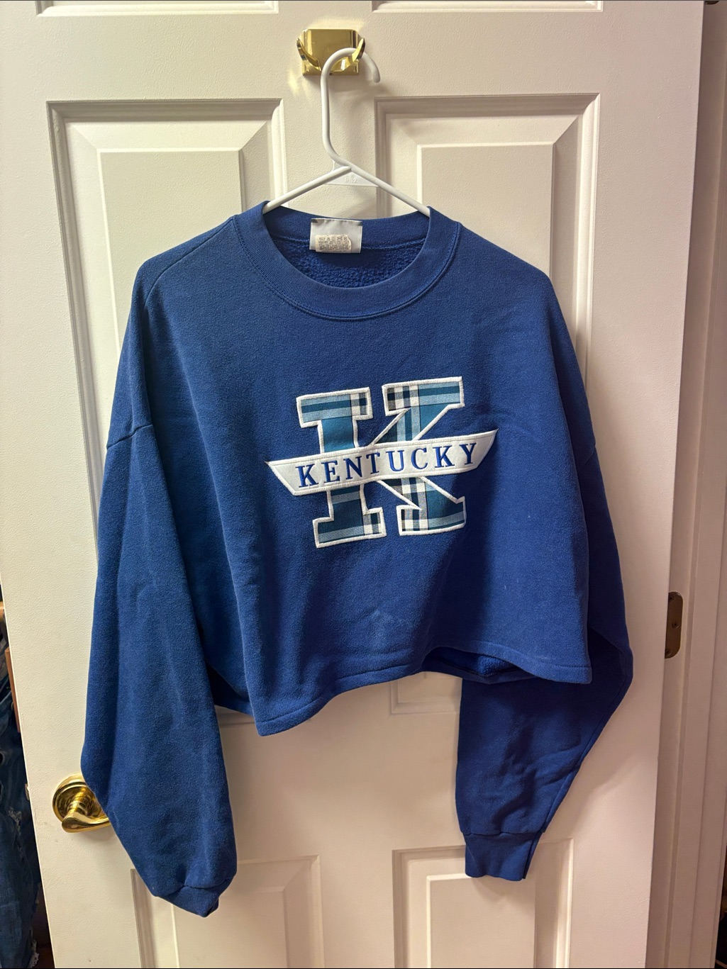 Kentucky Blue Womens Blue Cropped Sweatshirt  Blue
